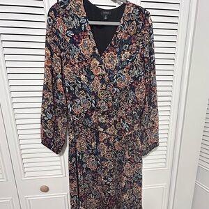 Halogen Multicolor Floral Long Sleeve Dress